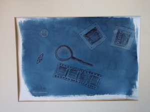 Cyanotypie und Zeichnung