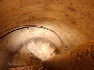 Die Wendeltreppe zum Dach