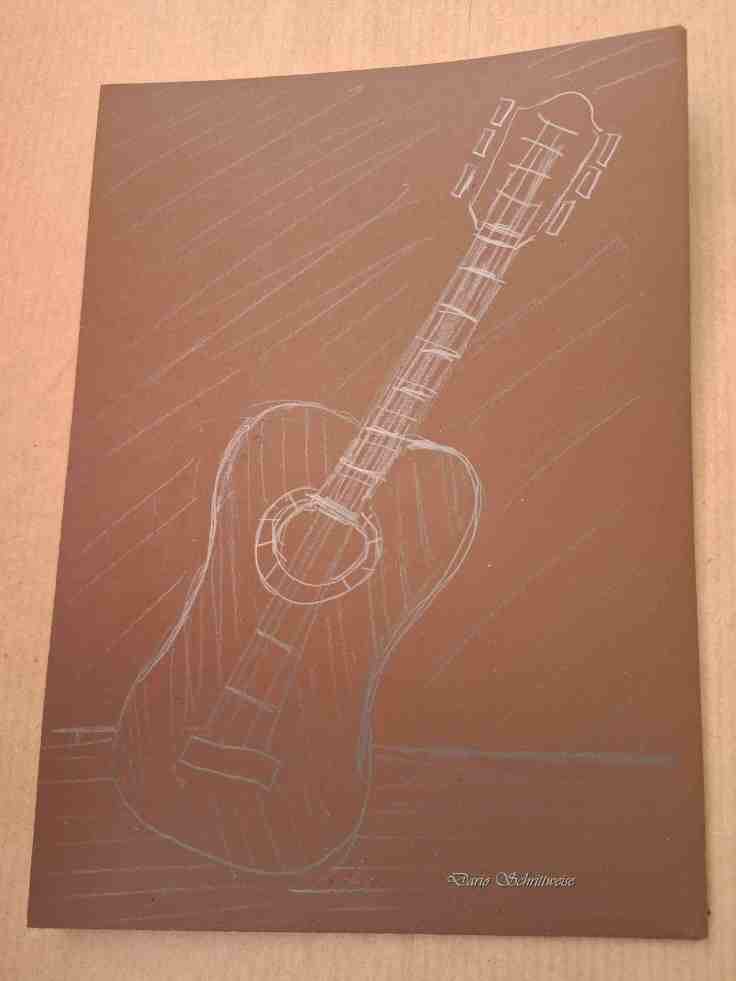 Die Vorzeichnung der Gitarre
